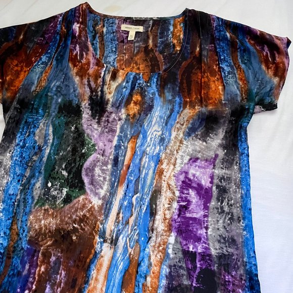 silence + noise marble satin t-shirt dress - Picture 2 of 8
